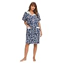 Casual Nights Women's Snap - Front House Dress Short Sleeve Woven Housecoat Duster Lounger Robe with Pockets