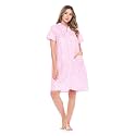 Casual Nights Women's Snap - Front House Dress Short Sleeve Woven Housecoat Duster Lounger Robe with Pockets
