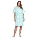 Casual Nights Women's Snap - Front House Dress Short Sleeve Woven Housecoat Duster Lounger Robe with Pockets