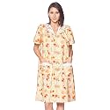 Casual Nights Women's Snap - Front House Dress Short Sleeve Woven Housecoat Duster Lounger Robe with Pockets