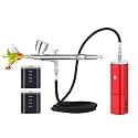 Casubaris Airbrush Kit with Compressor Portable Cordless, Rechargeable Auto Stop Dual Action Air Brush Pen, Match Different Airbrush Gun for Barbers Model Painting Nail Art Craft Makeup