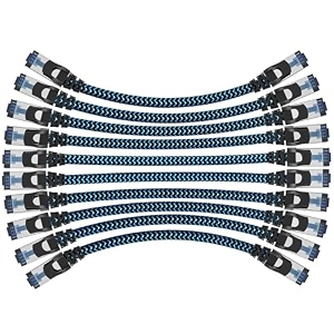 cat 8 ethernet patch cable 1 ft 10-pack nylonbraided rj45 cable