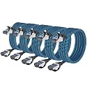 Cat 8 Ethernet Patch Cable 8 ft, 5-Pack, Nylon‑Braided RJ45 Cable