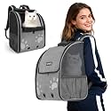 Cat Backpack Carrier with Comfort Handle, Ventilated Cat Backpack