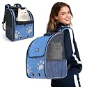 Cat Backpack Carrier with Comfort Handle, Ventilated Cat Backpack