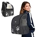 Cat Backpack Carrier with Comfort Handle, Ventilated Cat Backpack