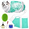 Cat Bathing Bag, Cat Shower Net Pet Bag, Cat Grooming Washer Mesh Bag, Adjustable Breathable Multifunctional Anti-Bite and Anti-Scratch Restraint Bag with Pets Nail Clippers for Cat's Bathing