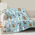 Cat Blanket Gifts for Women Girls Mom Mother's Day Birthday Christmas Valentine Present Kawaii Kitten Fishbone Theme Decor Bedroom Living Room Sofa Couch Soft Cozy Plush Kids Adults Teen Throw 60"x80"