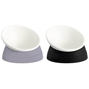 cat bowls elevated cat food bowl adjustable cat dish anti-slip and anti-noise raised cat bowl protecting pets spine thickened plastic bowl suitable for indoor cats 17 oz