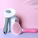 Cat Brush for Shedding and Grooming, Pet Self Cleaning Slicker Brush with Cat Hair Comb