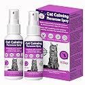 Cat Calming Spray with Pheromones – Anxiety & Stress Relief for Cats – Reduce Scratching Furniture, Urine Marking & Aggression – Calming Aid for Travel, Vet Visits & Home – 60-Day Supply (2 × 60 mL)
