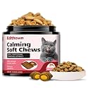 Cat Calming Treats,500 Crunchy Creamy Cat Chews,Melatonin for Storms, Travel, Separation - Krill Flavor