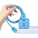 for 18-20W Silicone Bow Charger Case Cover with 360-degree Full Protection New Edition Stylish Charger Cover Chargr for iPhone for 18-20W USB-C Power Adapter (Sky Blue)