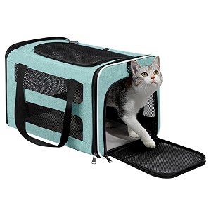 Cat Carrier Soft-Sided 18x11x11 Inch Travel Bag