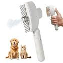 Cat Comb with Steam, Cat Steam Brush Pet Hair Removal Tool Flea Comb, Stainless Steel Metal Teeth for Shedding and Tangles, One Button Self-Cleaning Pet Comb for Dogs and Cats