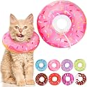 Cat Cone Collar Soft, Adjustable Cat Recovery Collars Spay Cones to Stop Licking, Cute Kittens Donut E Collar After Surgery, Anti-Lick Wound Healing Elizabetan Collars for Kittens (Pink, Small)