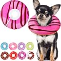 Cat Cone Collar Soft, Cute Cat Donut Collar After Surgery, Adjustable Kitten Recovery Cones to Stop Licking, Lightweight Neck Elizabethan Collars for Cats Kittens (Chocolate Pink, Large)