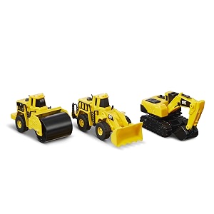 cat construction toys cat construction die cast metal 3 pack vehicles - steam rollerexcavatorwheel loader for ages 3
