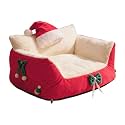 Cat Sofa Bed Christmas Chair with Santa Hat