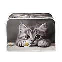 Cat Daisy Toaster Covers 4 Slice Anti-Fingerpring Bread Maker Washable Durable Kitchen Accessories Bakeware Protector Kitchen Accessories Decor Waterproof