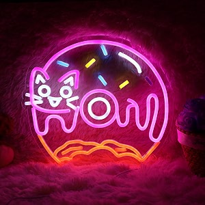 Cat Donut Neon Sign Donut Cat Neon