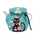 Cat Flowers Tea Pot Cozies Stain Resistant Thermal Insulation Kitchen Teapot Dust Cover Tea Cosy for Home Kitchen Table Hotel Tea Party Restaurant Decor