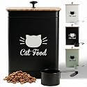 Cat Food Container with Scoop 5-7 lb (25 Cup), with Airtight Bamboo Lid