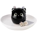 Cat Gifts for Women, Black Cat Ring Holder Dish for Jewelry Rings Earrings Necklace Watch Keys, Birthday Christmas Engagement Wedding Gift for Cat Lovers, Cat Gifts for Women, Cat Mum Gifts