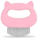 Cat Grooming Comb - Pink Massage Comb - Light Hair or Fur Removal Soft Dematting Detangling and Deshedding - Pet Shedding Remover Tool for Cats Dog Rabbit