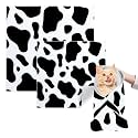 Cat Grooming Wrap, 2pcs [L+XL] Cat Restraint Wrap for Nail Clipping, Ear Cleaning, and Teeth Brushing, Self-Adherent, Anti-Bite, Anti-Scratch, Anti Scratch, Cow White