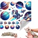 Cat Grooming Wrap, Self-Adherent Soft Cat Blanket to Wrap, Nail Clipping, Anti-Bite, Anti-Scratch, Anti-Escape Calming Wrap (Space, 3-6 lbs)