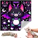 Cat Grooming Wrap, Self-Adherent Soft Cat Blanket to Wrap, Nail Clipping, Anti-Bite, Anti-Scratch, Anti-Escape Calming Wrap (Halloween, 6-10 lbs)