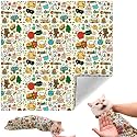 Cat Grooming Wrap, Self-Adherent Soft Cat Blanket to Wrap, Nail Clipping, Anti-Bite, Anti-Scratch, Anti-Escape Calming Wrap (Cute Prints, 0-3 lbs)
