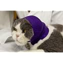Cat Hematoma Ear Wrap, Cat Ear Wrap Cats Anxiety Relief – Noise Canceling for Fireworks, Thunderstorms Purple S