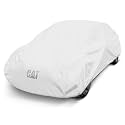 CAT High Performance Lightweight Tyvek Car Cover for Cars SUVs Vans Trucks - Waterproof Reinforced Durable Tear Resistant Dust Rain Snow UV Sun Protection Car Tarp Compact Travel - Fits Up to 210" L