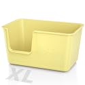 Cat Litter Box with High Sided,24.8" Lx14.9 Wx13.0 H,Extra Large Cat Litter Box for Big Cats,XL Jumbo Kitty Litter Box for Indoor Cats,Tool-Free Assembly (Yellow)