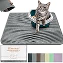 Cat Litter Mat 24"x16",Double Layer EVA Litterbox Mat Dark Gray