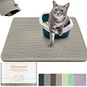 Cat Litter Mat 47"x27",Double Layer EVA litterbox Mat Beige