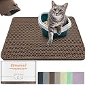 Cat Litter Mat 47"x27",Double Layer EVA Litterbox Mat Brown