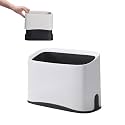 Cat Litter Scoop Holder Universal Scooper Storage Caddy for Most Kitty Poop Shovel, Durable Removable Pet Pooper Stand for Plastic / Metal Waste Scoops, Double-Layer Mini Desktop Trash Can - L White