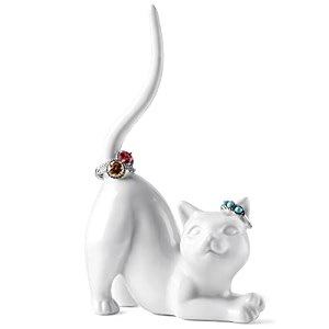 cat lovers gifts for girl - cat ring holder wedding ring stand home decor
