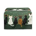 Cat Moon Star Print Bread Maker Cover, 4 Slice Toaster Oven Dust Cover Anti Fingerprint Protective Cover for Kitchen, Washable Kitchen Small Appliance Cover