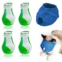 Cat Muzzle and Boots Cat Muzzle for Grooming Cat Claw Covers with Adjustable Hood Breathable Anti Bite Air Muzzles Silicone Anti-Scratch Boots Paw Protector for Bathing