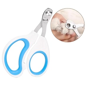 cat nail clippers with circular cut hole -avoid over cutting pet nail clippers -sharp angled blade professional paw trimmer set for novice pet families orange