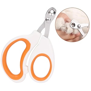 cat nail clippers with circular cut hole -avoid over cutting pet nail clippers -sharp angled blade professional paw trimmer set for novice pet families orange