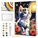 Cat Paint by Number with Frame,Easy Painting for Beginner,Colourful Box