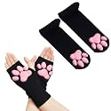 3D Cat Paw Thigh High Socks Accessories Cosplay Set