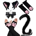 3D Cat Paw Thigh High Socks Accessories Cosplay Set