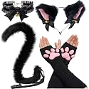 3D Cat Paw Thigh High Socks Accessories Cosplay Set