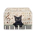 Cat Print 4 Slice Bread Maker Cover Music Note Print Microwave Oven Cover Bakeware Protector Anti Fingerprint Protective Covers for Kitchen